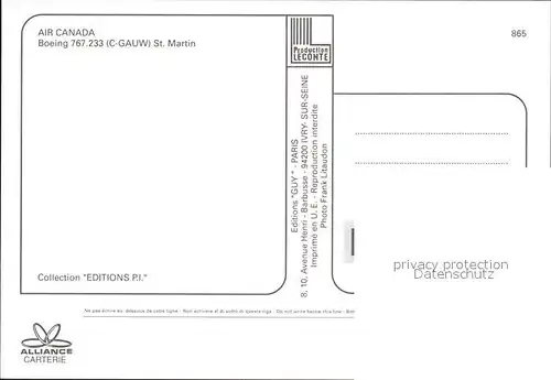 Flugzeuge zivil Air Canada Boeing 767.233 (C GAUW) St. Martin Kat. Airplanes Avions