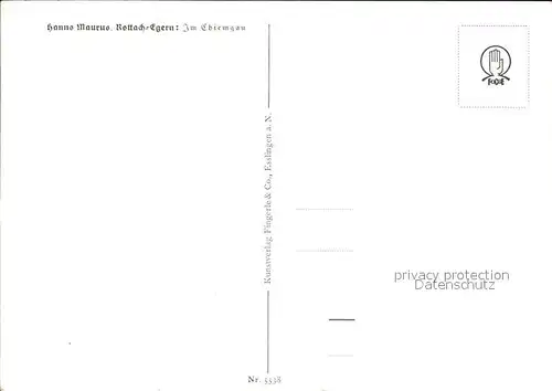 Maurus Hanns Rottach Egern Am Chiemgau Nr. 5538  Kat. Kuenstlerkarte
