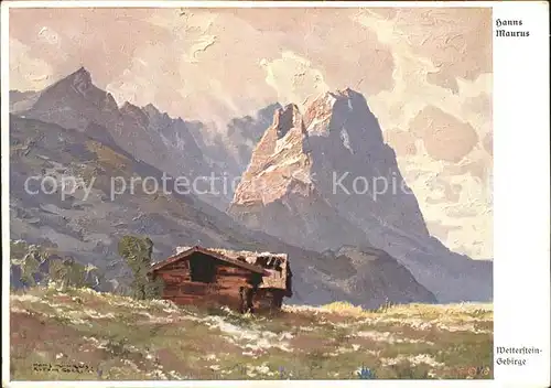 Maurus Hanns Wetterstein Gebirge Nr. 522 Kat. Kuenstlerkarte