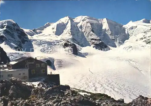 Gletscher Berghaus Diavolezza Piz Cambrena Piz Palue Bellavista Kat. Berge