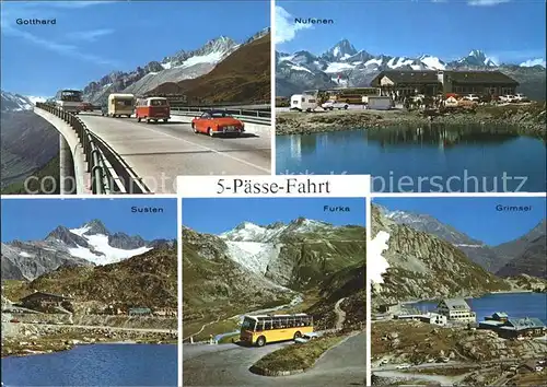 Postbus 5 Paesse Fahrt Gotthard Nufenen Susten Furka Grimsel Kat. Post