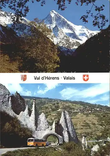 Postbus Val d Herens Valais Les Pyramides d Euseigne Kat. Post