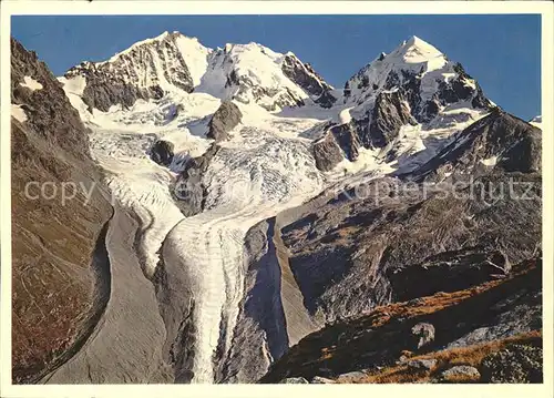 Gletscher Bianco Grat Piz Bernina Piz Roseg  Kat. Berge