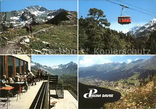 Seilbahn Pischa Davos Bergrestaurant Flueela Schwarzhorn Wanderweg Huereli Kat. Bahnen