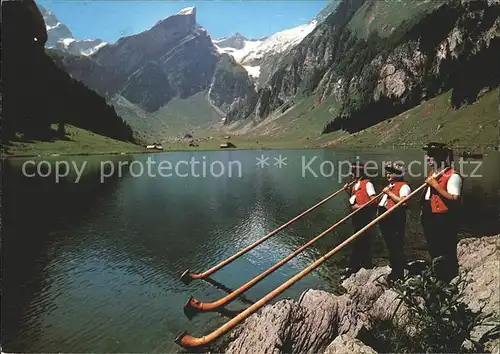 Alphorn Alphornblaeser Seealpsee Altmann Rotsteinpass Rossmad  Kat. Musik