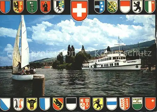 Motorschiffe Rorschach am Bodensee Hafenpartie Seerestaurant  Kat. Schiffe