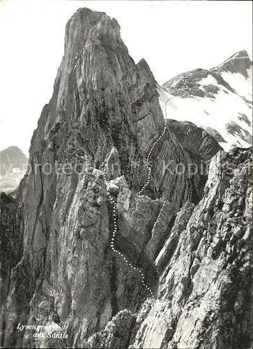 Wandern Felswaende Lysengrat Rotsteinpass Saentis Kat. Berge