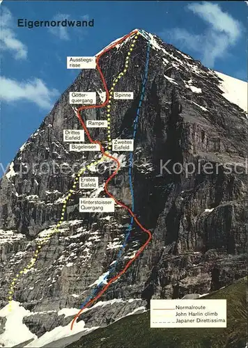 Bergsteigen Klettern Eigernordwand Route  / Sport /