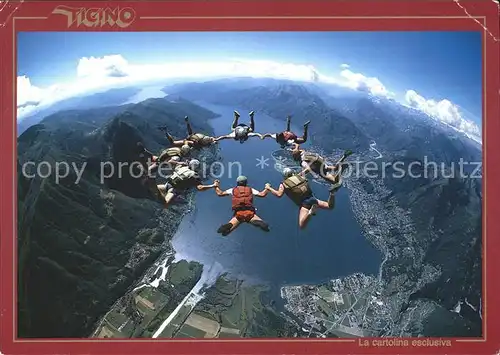Fallschirmspringen Achterstern Magadinoebene Ticino Kat. Flug