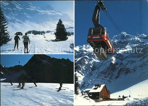 Seilbahn Saentis Skiwanderung Schwaegalp Gasthaus Saentisgipfel Kat. Bahnen