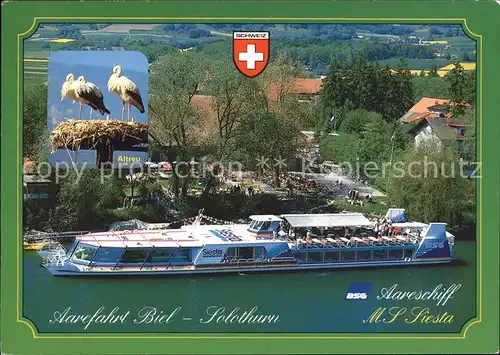 Motorschiffe MS Siesta Aarefahrt Biel Solothurn Stoerche  Kat. Schiffe
