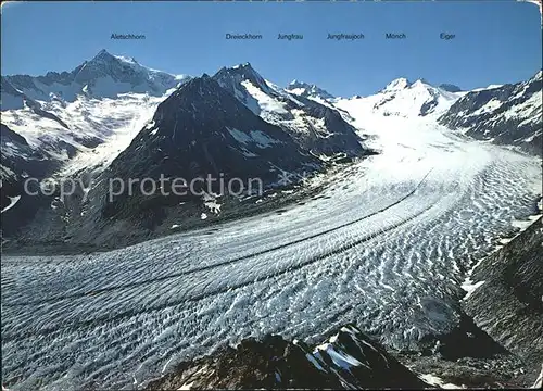 Gletscher Eggishorn Grosser Aletschgletscher Maerjelensee  Kat. Berge