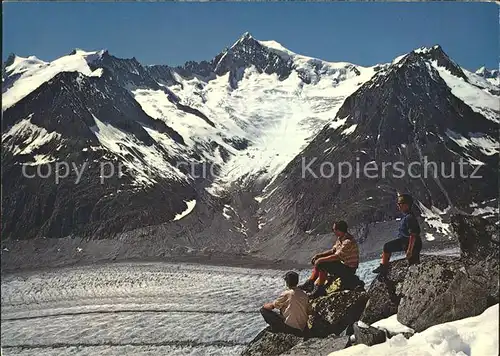 Gletscher Grosser Aletschgletscher Eggishorn Geisshorn Jungfrau Kat. Berge