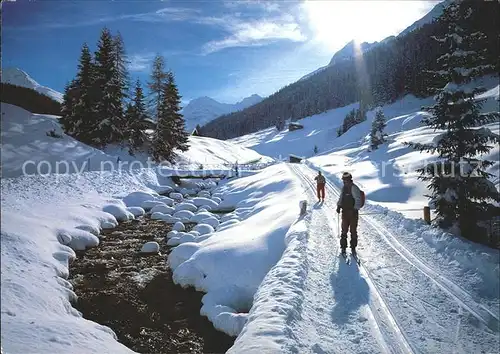 Ski Langlauf Langlaufloipe Davos Sertig Sertigbach Kat. Sport