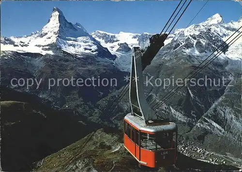 Seilbahn Rothorn Zermatt Matterhorn Dt. Blanche  Kat. Bahnen