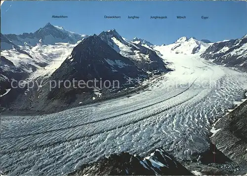 Gletscher Grosser Aletschgletscher Eggishorn Maerjelensee  Kat. Berge