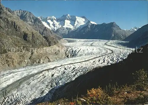 Gletscher Grosser Aletschgletscher Schoenbuehlhorn Wannenhorn Kat. Berge