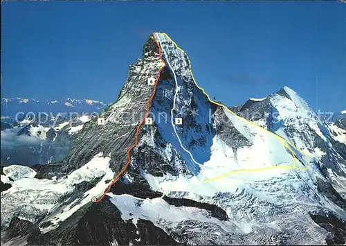 Bergsteigen Klettern Matterhorn Furgg Grat Nordwand  Kat. Sport
