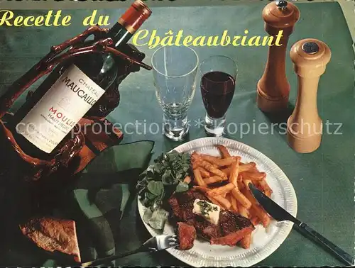 Wein Chateau Maucaillou Recette Chateaubriant Rezept  Kat. Lebensmittel