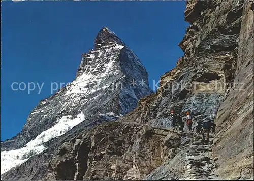 Wandern Weg Schwarzsee Hoernli Zermatt Matterhorn  Kat. Berge