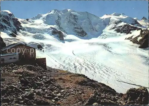 Gletscher Persgletscher Diavolezza Huette Piz Cambrena Piz Palue Kat. Berge
