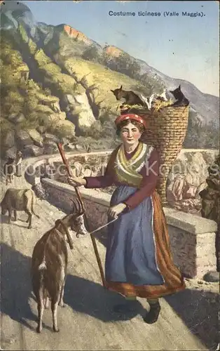 Trachten Schweiz Costume ticinese Valle Maggia Ziege Kat. Trachten