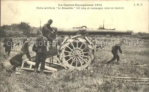 Frankreich WK1 Franzoezische artillerie "Le Rimailho" 155 long de campagne mise en batterie / Militaria WK1 /