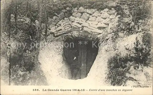 Frankreich WK1 La Grande Guerre  Entree d'une tranchee en Argonne  / Militaria WK1 /