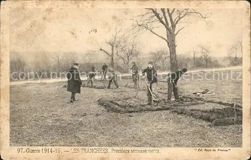 Frankreich WK1 guerre 1914-1915 Les Tranchees Premiers terrassements  / Militaria WK1 /