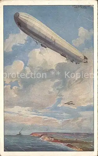 Schulze Hans-Rudolf Berlin Deutscher luftflottenverein Zeppelin WK1  / Kuenstlerkarte /