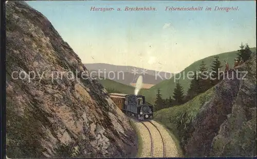 Brockenbahn Felseneinschnitt Drengetal Kat. Bergbahn