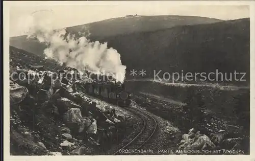 Brockenbahn Partie am Eckerloch Brocken Kat. Bergbahn