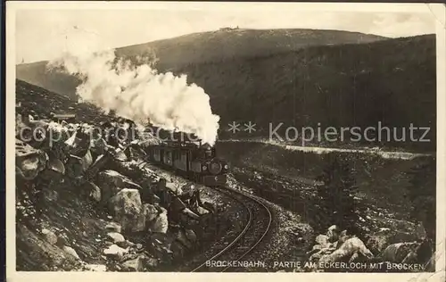 Brockenbahn Partie Eckerloch Brocken Kat. Bergbahn