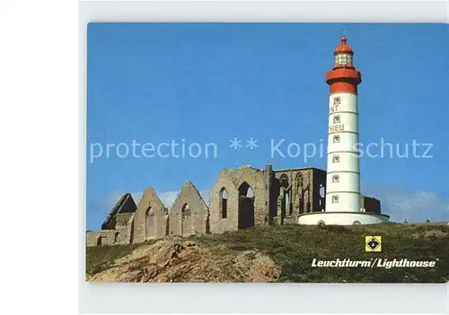 Leuchtturm Lighthouse Kap St. Mathieu Bretagne Frankreich Kat. Gebaeude