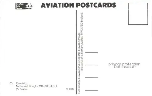 flugzeuge zivil Canafrica McDonnel Douglas MD 83 EC ECO  Kat. Airplanes Avions