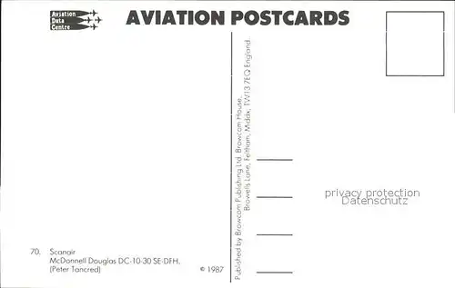 flugzeuge zivil Scanair McDonnell Douglas DC 10 30 SE DFH Kat. Airplanes Avions