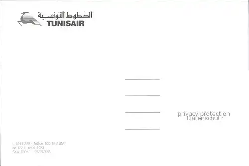 Flugzeuge zivil Tunisair L 1011 385 TriStar 100 TF ABM cn 1221 Kat. Airplanes Avions