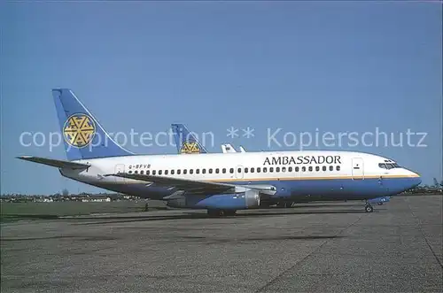 Flugzeuge zivil Ambassador G BFVB Boeing 737 Kat. Airplanes Avions