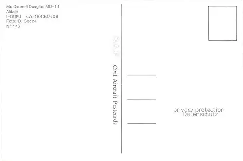 Flugzeuge zivil Alitalia Mc Donnel Douglas MD 11 Kat. Airplanes Avions