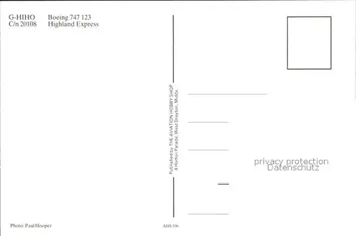 Flugzeuge zivil Highland Express G HIHO Boeing 747 123 Kat. Airplanes Avions