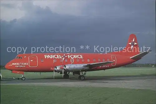 Flugzeuge zivil Parcel Force F OPAS Viscount Kat. Airplanes Avions