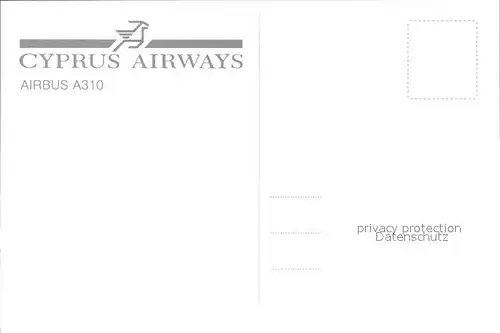 Flugzeuge zivil Cyprus Airways Airbus A310 Kat. Airplanes Avions