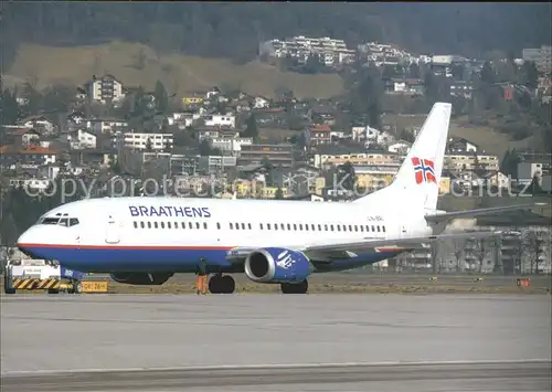 Flugzeuge zivil Braathens B 737 405 LN BRI c n 24644 Innsbruck Kat. Airplanes Avions