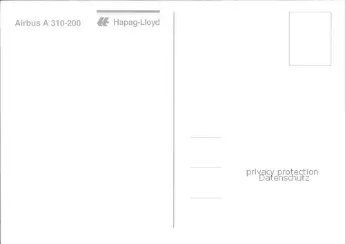 Flugzeuge zivil Hapag Lloyd Airbus A 310 200 Kat. Airplanes Avions
