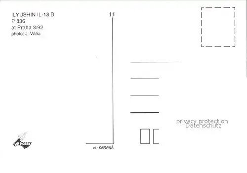 Flugzeuge zivil Ilyushin Il 18 D P 836 Praha Kat. Airplanes Avions