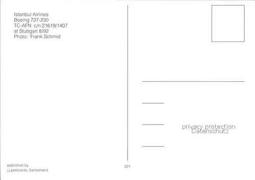 Flugzeuge zivil Istanbul Airlines Boeing 727 230 TC AFN c n 21619 1407 STuttgart Kat. Airplanes Avions