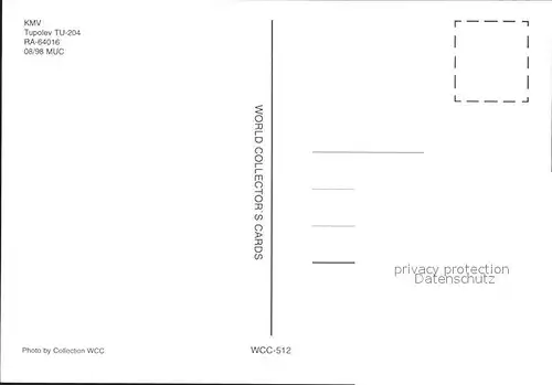 Flugzeuge zivil KMV Tupolev TU 204 RA 64016 MUC Kat. Airplanes Avions