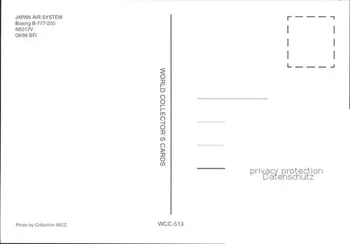 Flugzeuge zivil Japan Airsystem Boeing B 777 200 N5017V BFI Kat. Airplanes Avions