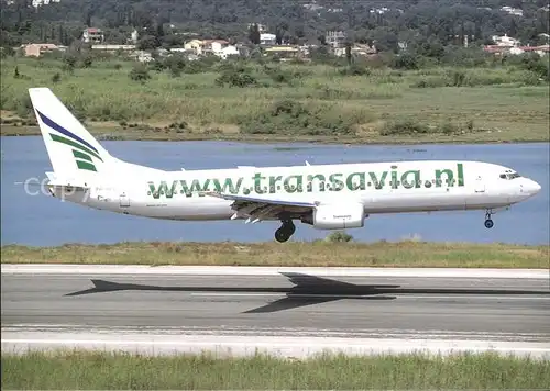 Flugzeuge zivil Transavia Airlines B 737 8K2 PH HZE c n 38377 Corfu Kat. Airplanes Avions