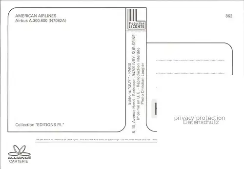 Flugzeuge Zivil American Airlines Airbus A 300 600 N7082A Kat. Airplanes Avions